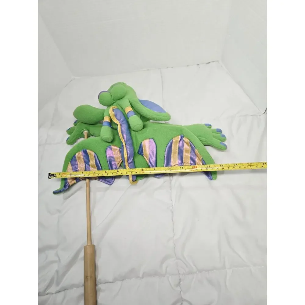 Melissa and Doug Smoulder The Dragon Hand Puppet Plush Toy w/ Stick 12” Retired
